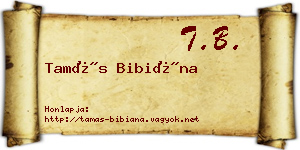 Tamás Bibiána névjegykártya